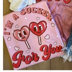 New I’m a sucker for you solid pink  Valentine’s Day T-shirt new size large